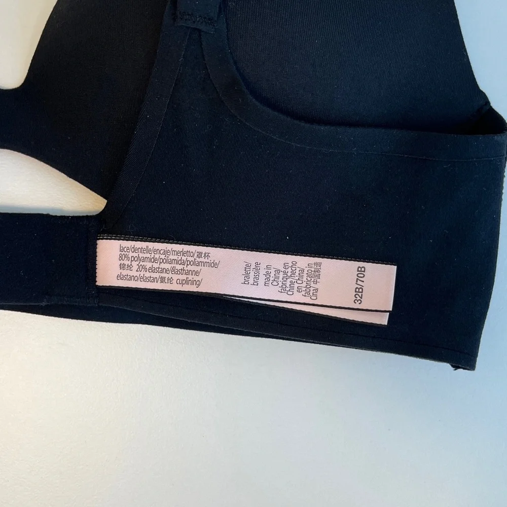 Victoria’s Secret Wireless Push-Up Bra Black 32B - Picture 8 of 8